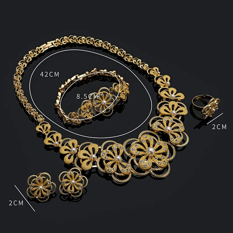 

Fani nigerian wedding woman accessories jewelry set Wholesale Fashion italian Bridal jewelry set dubai gold color jewelry set