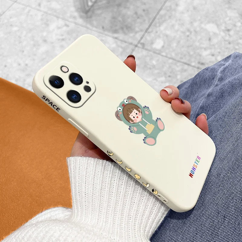 

Beautiful Little Girl Pattern Liquid Silicone Case For iPhone 12 Pro Max 11 X XS XR XSMAX SE2020 8 8Plus 7 7Plus 6 6S Plus 5 5S