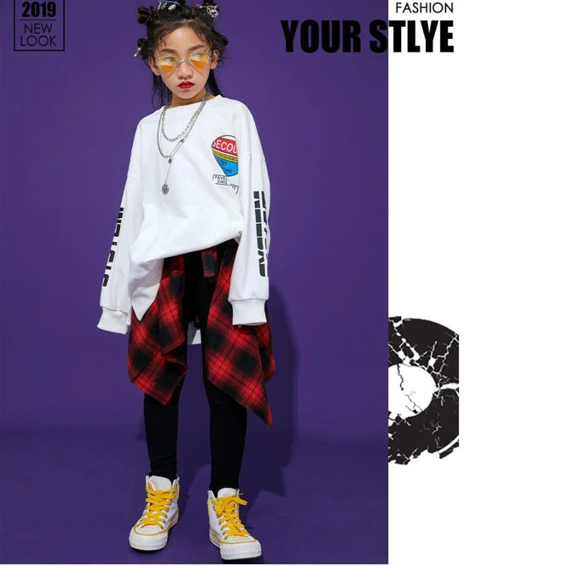 Детская одежда для бальных танцев в стиле хип хоп свободная толстовка топ