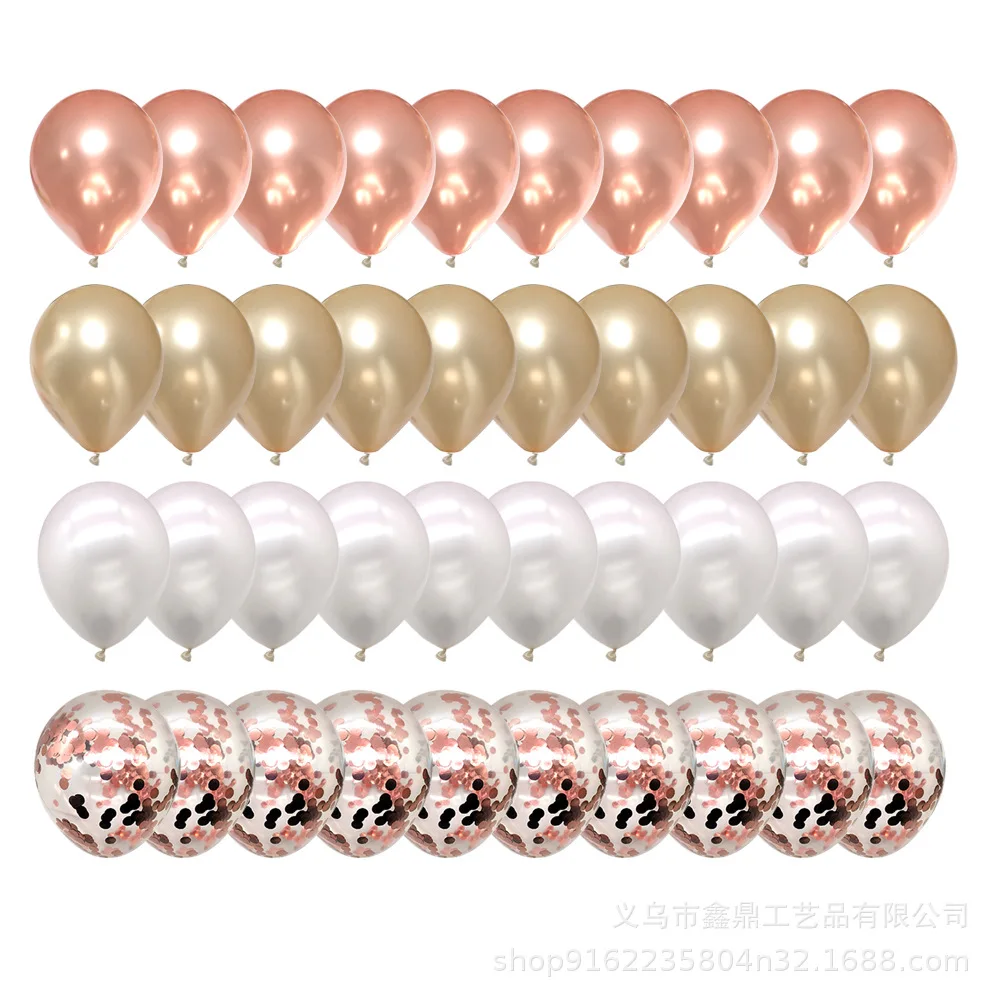 50 шт. 12 дюймовые розовые и золотые воздушные шары набор конфетти шар на день
