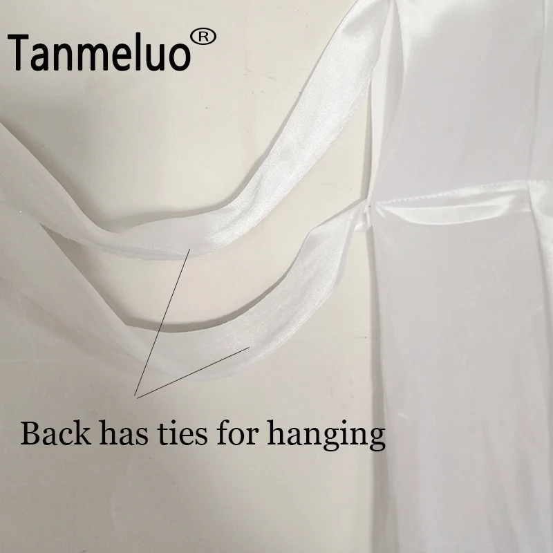 Белые прозрачные тканевые шторы из ледяного шелка Висячие Фотофон свадебные