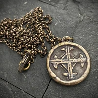 hot selling brass jewelry on the neck pendant necklaces for man gift tag cross jesus mens chain necklace