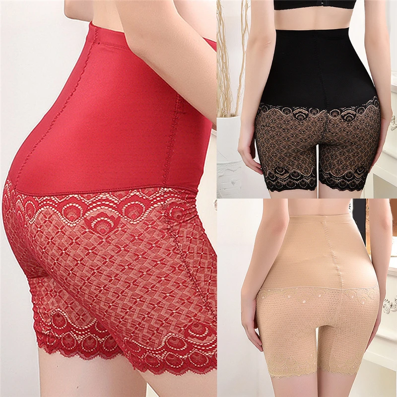 

High Waist Lace Panties Woman Lace Patchwork Body Shaper Tummy Control Panties Booty Hip Enhancer Shapewear Feminine
