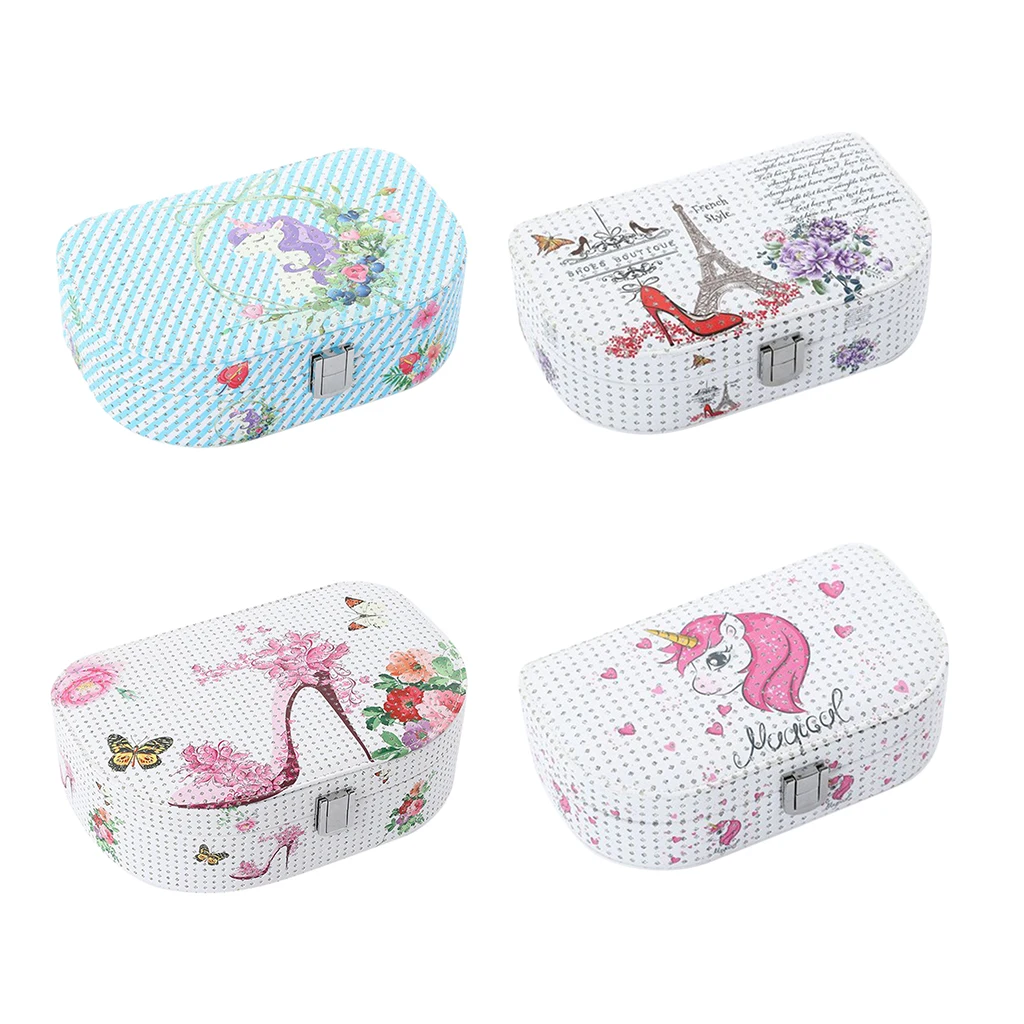 

Cute PU Leather Jewelry Box Bangle Earrings Watch Organizer Display Case