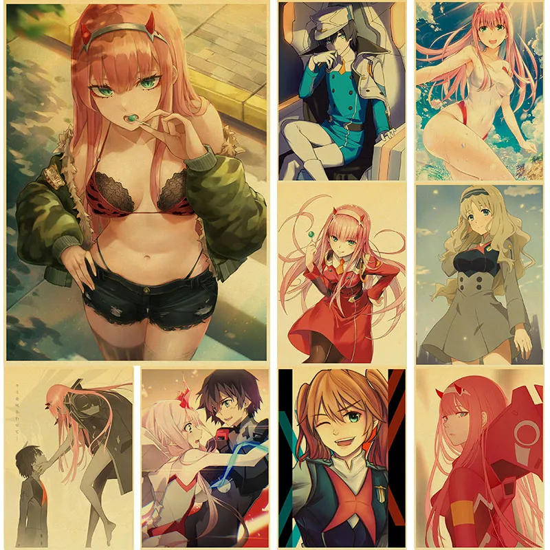 

Poster Prints Kraft Paper Painting Cute and Beautiful Girls In Anime Japan Anime Movie Wall Pictures for Living Room Wall Decor