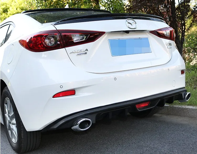 Car Rear Bumper Diffuser Body kit Bumpers Protector ABS plastic For Fit Mazda 3 Axela 2014 2015 2016 2017 2018 2019 rear spoiler |