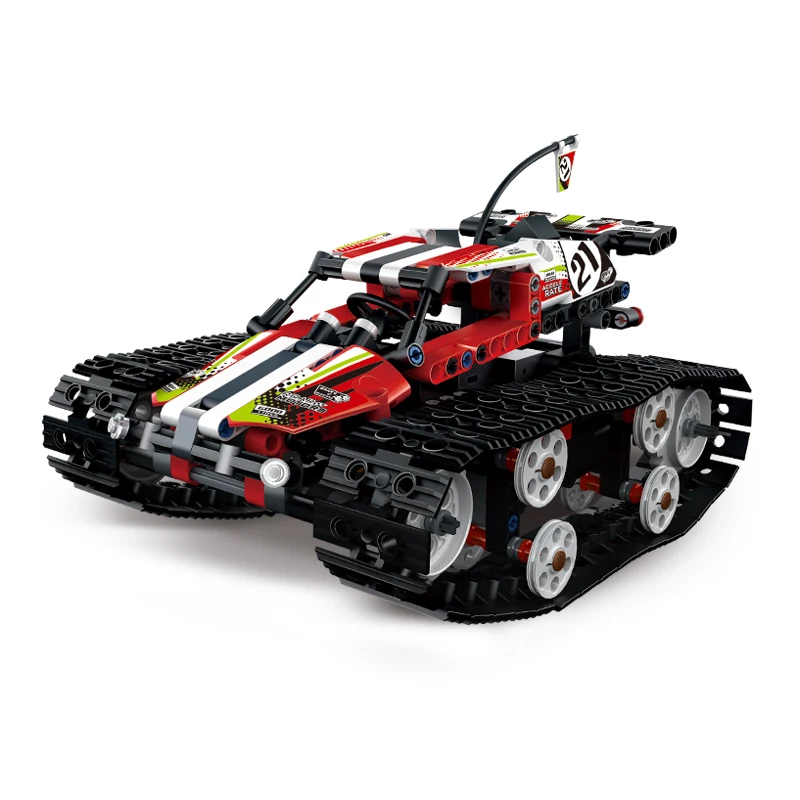

High-tech RC Car Building Blocks Technicque Tracked Race Stunt Car Bricks APP Raido Remote Control Truck Toys For Children Boy
