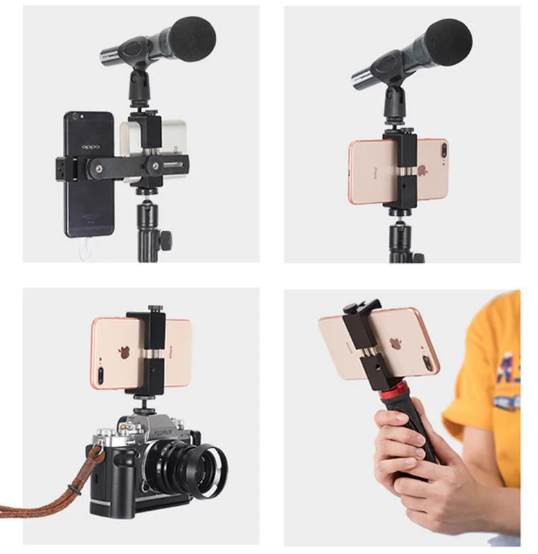 

Mobile Phone Holder Multifunctional Metal Clip Aluminum Alloy Knob Lock Fixed Adjustable Mobile Phone Holder Live Support