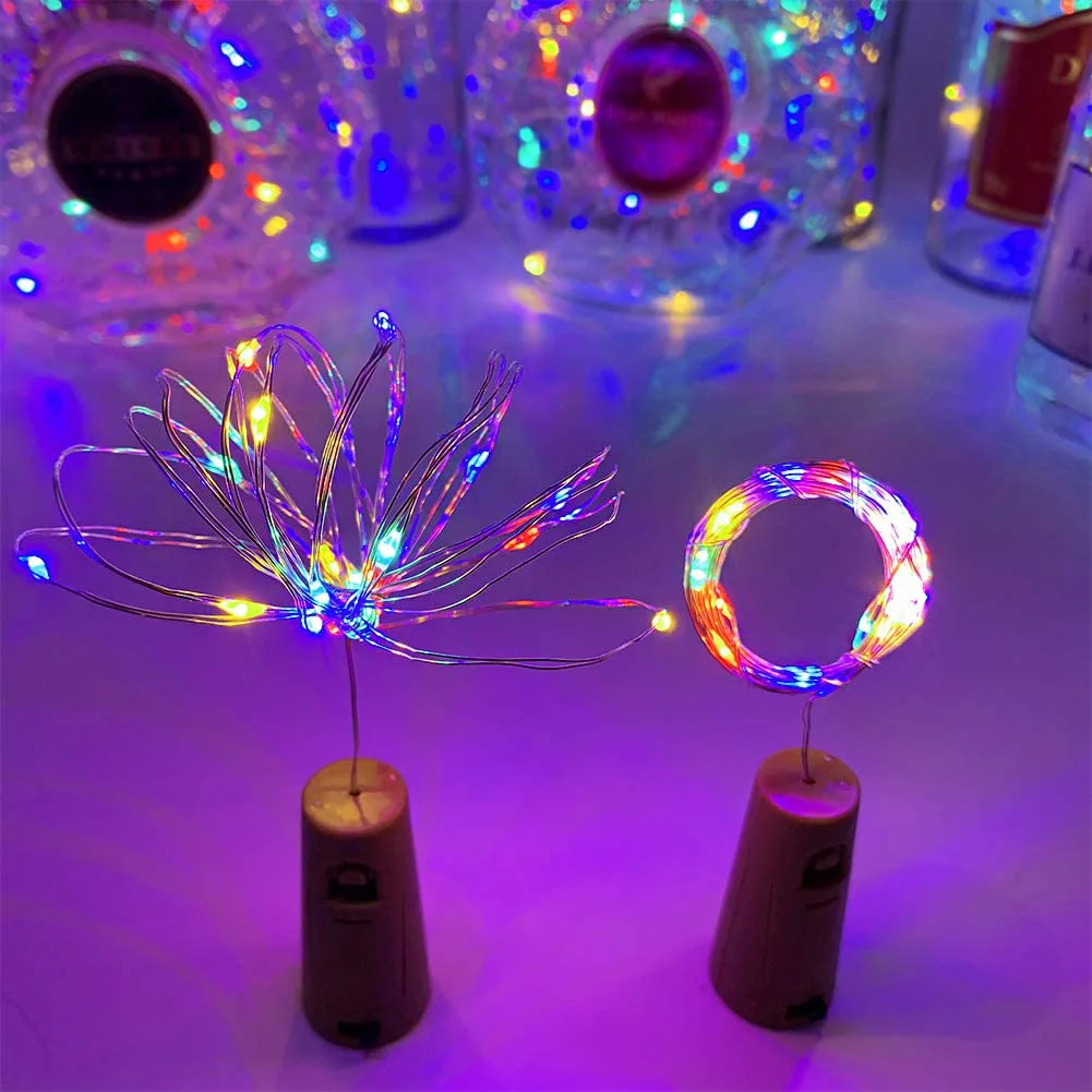 

Fairy Copper Wire String Lamp Waterproof Button Battery Wine Bottle Garland Cork Light DIY Wedding Party Christmas Decor Lamps