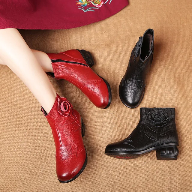 Женские ботильоны из телячьей кожи мягкие удобные теплые ботинки натуральной на