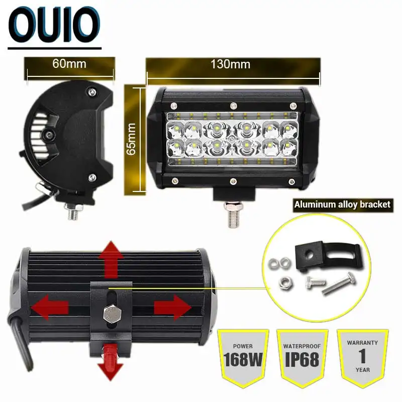 5 дюймов 72 Вт 168 Светодиодный светильник балка для внедорожных автомобилей