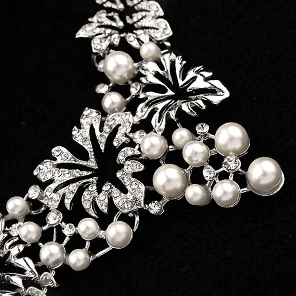 Женский сплав в форме листа с бриллиантами жемчужное ожерелье женский корейский