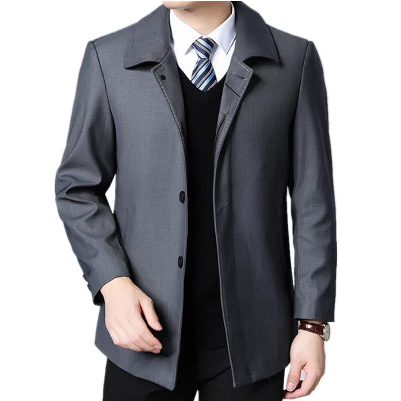 

2020 Spring New Men's Business Casual Fashion Long Sleeved Plus Size Jacket Casaco Masculino Jaqueta Kleding Mantel Kaban Erkek