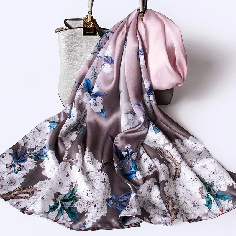 Модный шарф из натурального шелка женский роскошный бренд Hangzhou дизайнерские