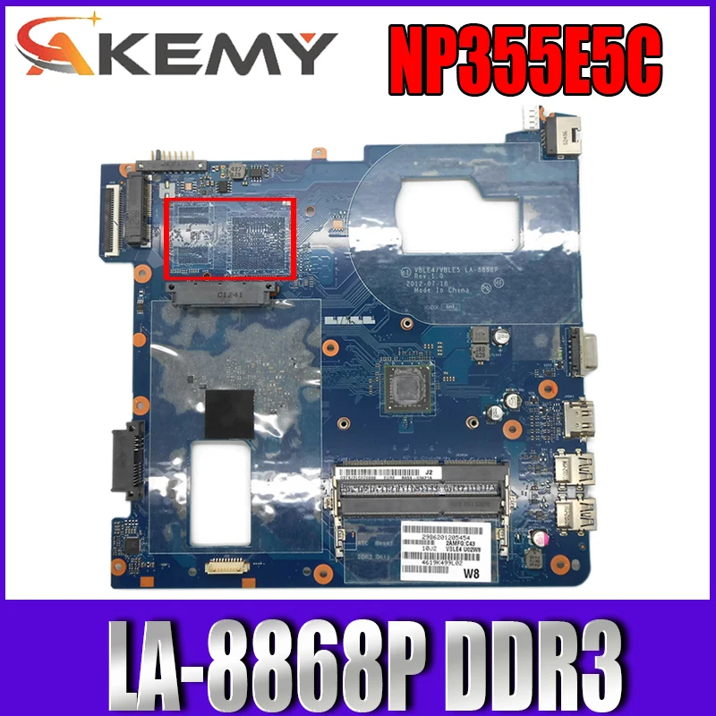 

AKEMY для Samsung NP355, NP355E5C, материнская плата ноутбука BA59-03561A VBLE4, VBLE5 LA-8868P, основная плата DDR3, полный тест