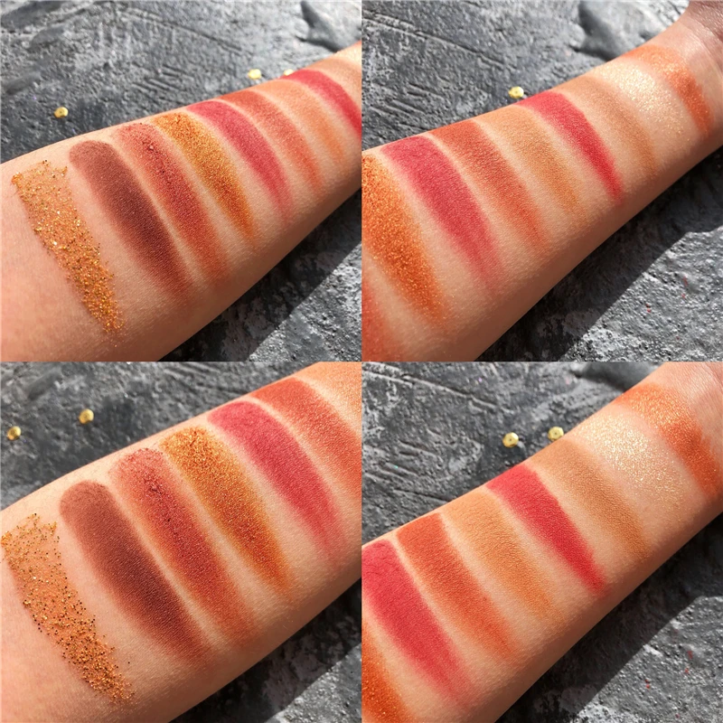 Палитра водостойких мерцающих матовых теней для век 12 цветов| |