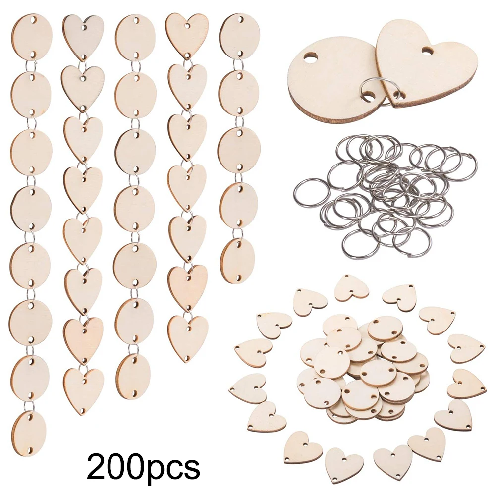 100 шт. Рождественский календарь деревянная деталь круглая форма сердце