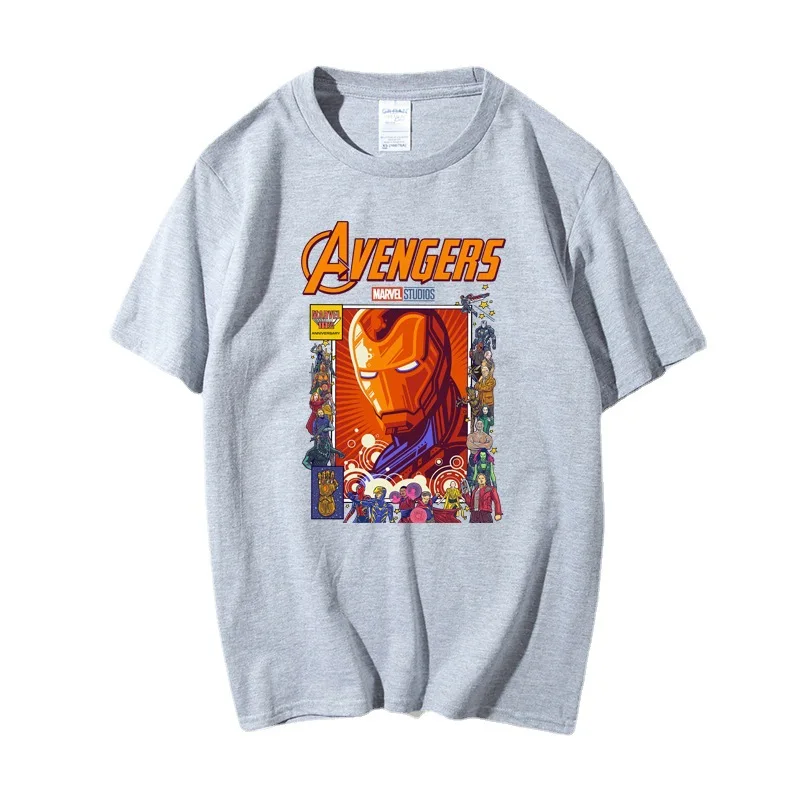 

Disney Marvel Comics 2021 Iron Man T-shirt Short sleeve Harajuku oversized Couple T-shirt miraculous ladybug