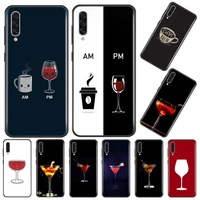 coffee wine cup phone case for samsung a20 a30 30s a40 a7 2018 j2 j7 prime j4 plus s5 note 9 10 plus