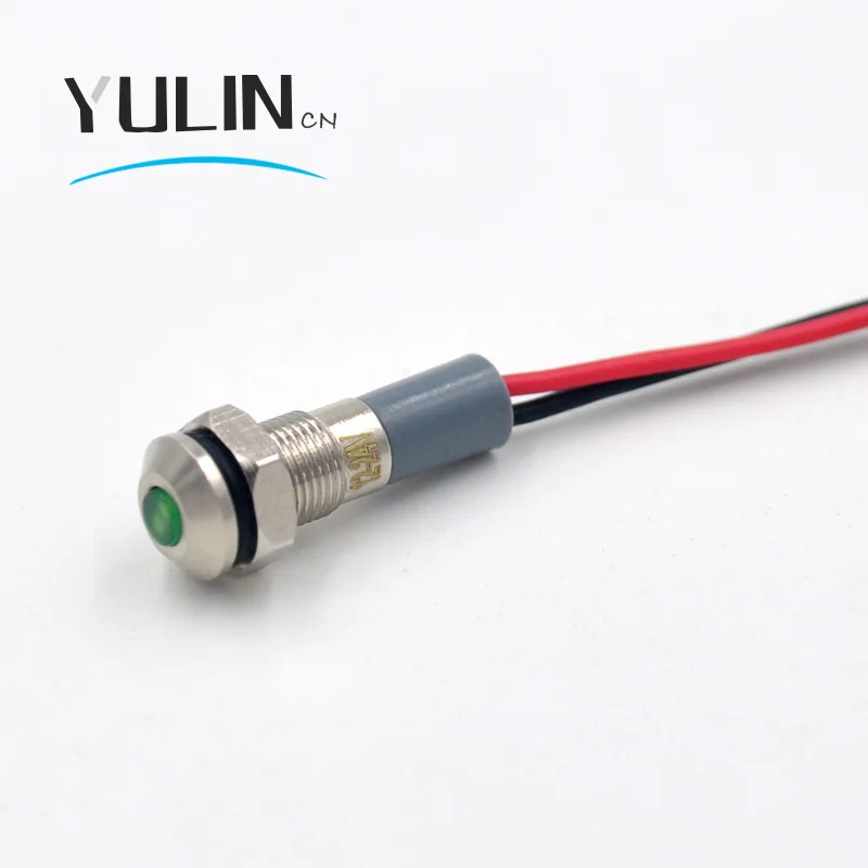 Светодиодный металлический индикатор светильник 6 мм Водонепроницаемая