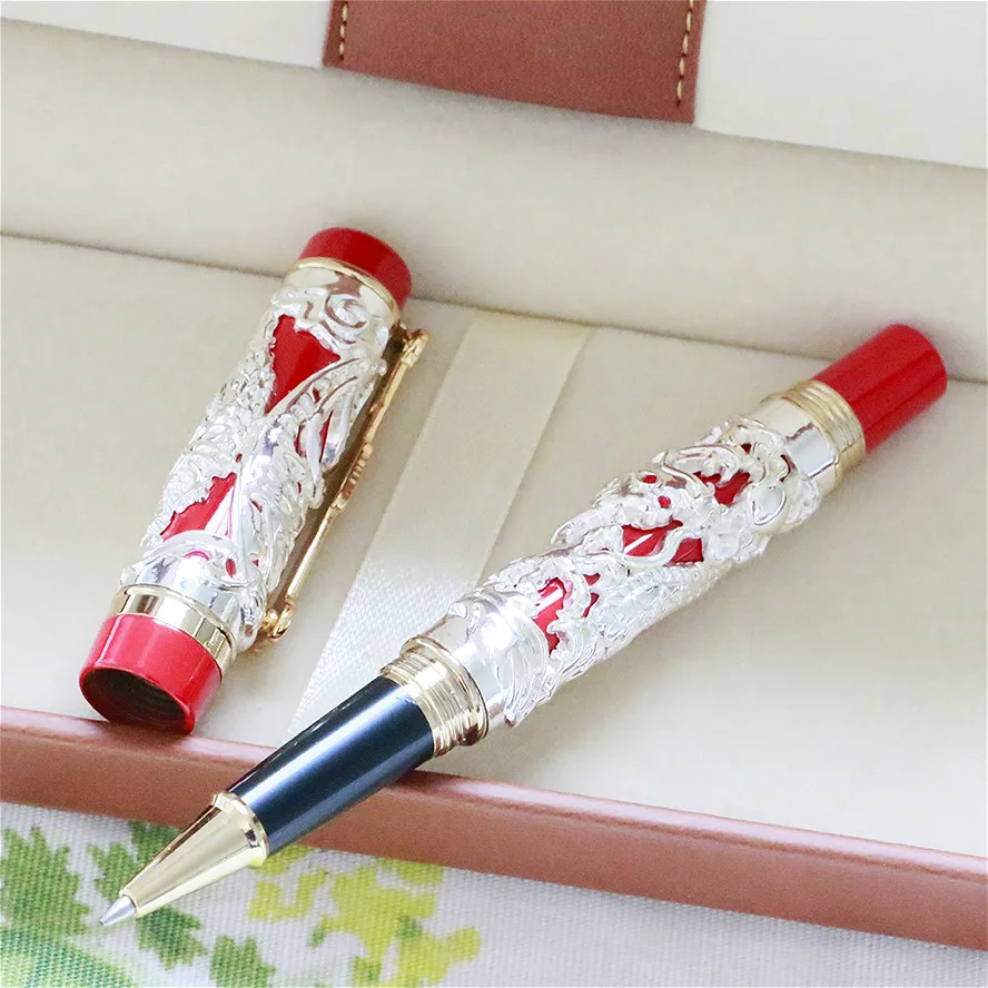 Роскошная Шариковая ручка JINHAO Dragon and Phoenix 0,7 мм, тяжелая Ручка-роллер, офисные принадлежности, подарок