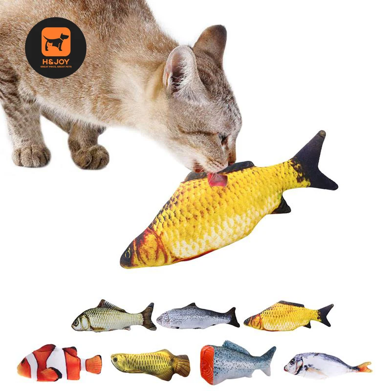 H & JOY мягкая кошачья игрушка имитация рыбы устойчивая к укусам жевательная для