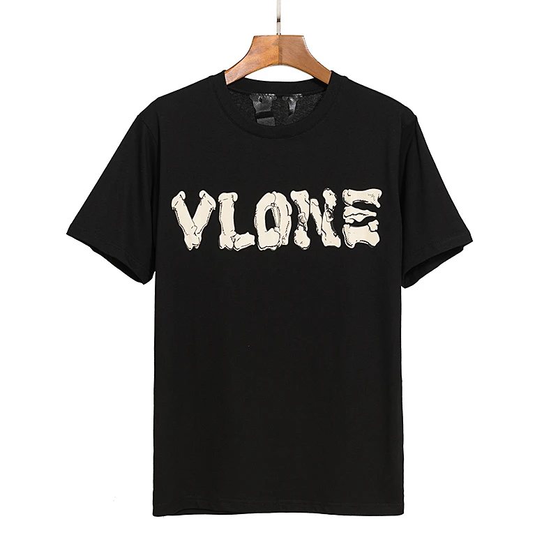 Vlone-Camiseta clásica de manga corta para hombre y mujer, camisa holgada de estilo Hip-hop, con cuello redondo, de algodón, 059
