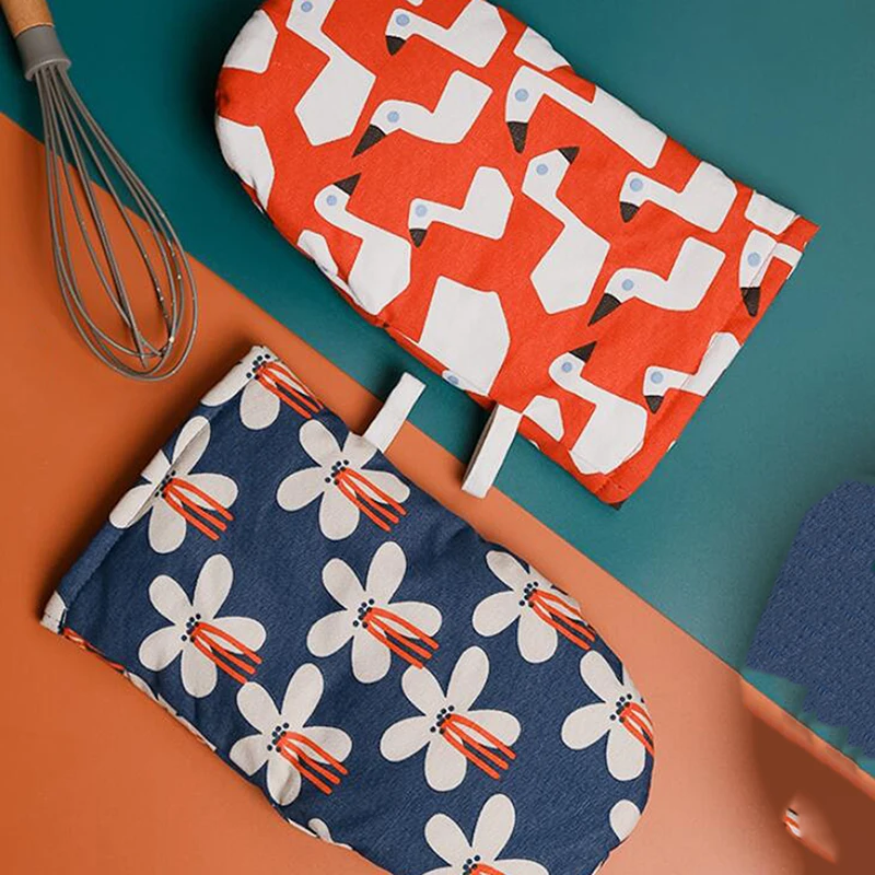 

Термоизоляционные перчатки, защита от ожогов, устойчивые к высоким температурам, простые кухонные прихватки в скандинавском стиле, для микроволновки