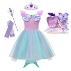 2021 платье маленькой Русалочки Ариэль для девочек, косплей, костюмы на Хэллоуин, детское платье Русалочки для маленьких девочек, комплекты одежды, детская одежда