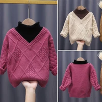 girls sweater 3 9 years old spring and autumn clothing 2021 new korean boy girl childrens turtleneck high neck bottoming shirt