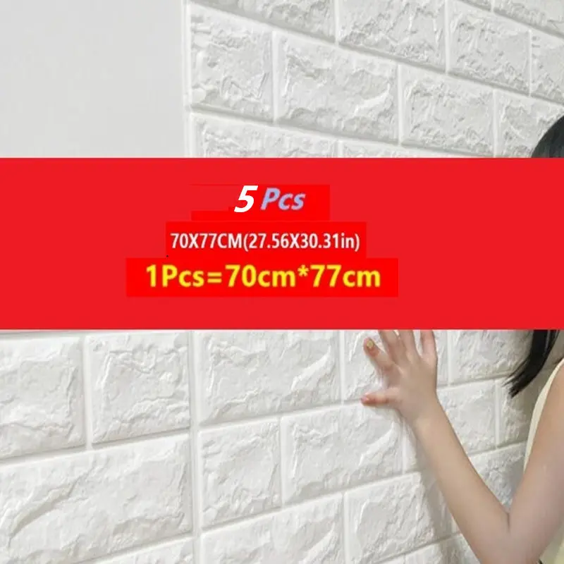 5 шт. водонепроницаемые 3D-наклейки на стену в виде кирпича | Дом и сад
