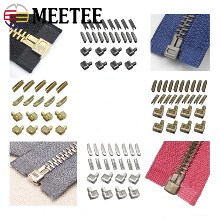 

50/100Sets 3# 5# 8# 10# Nylon Resin Metal Zipper Stopper Open-end Zippers Slider Socket Repair Insert Box Retainer Replacement