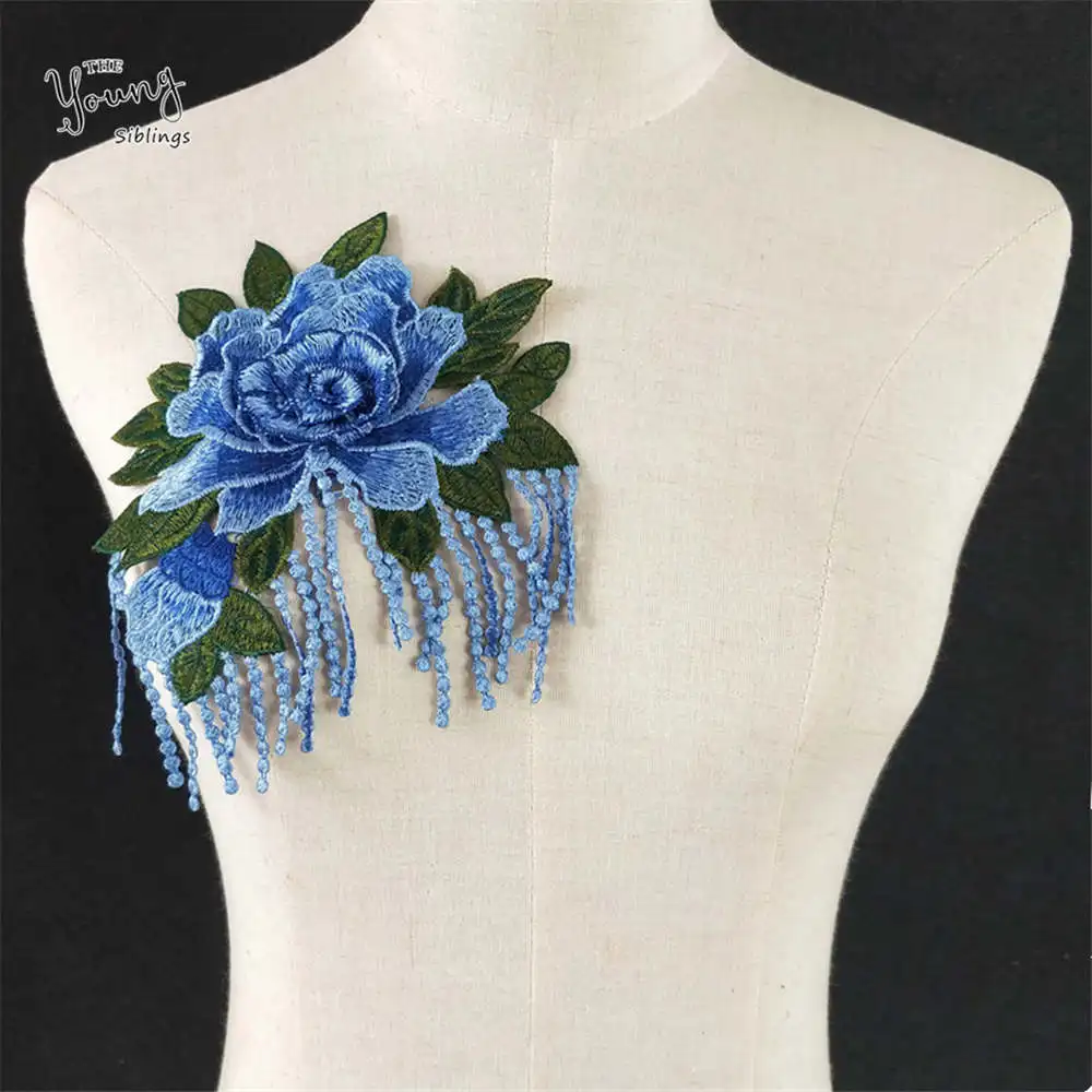 Лидер продаж новинка кружевной воротник тканевый с цветами и кистями отделка