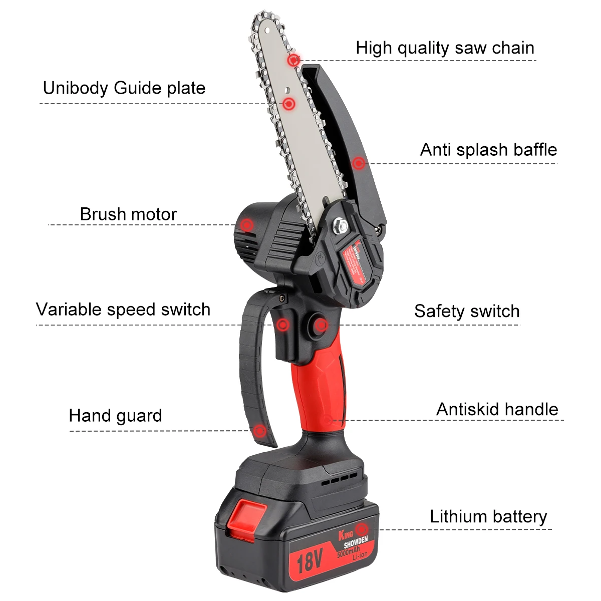 Беспроводная электрическая мини-пила для сада 6 дюймов 1280 Вт | Инструменты