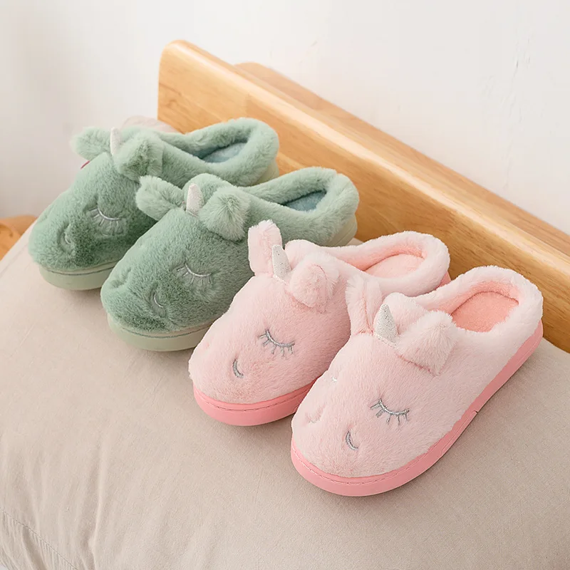 

Winter Slippers for Boy Girl Cartoon Cute Warm Flat Shoes Children Non-slip Home Indoor Fashion Kids Slides Flip Flops