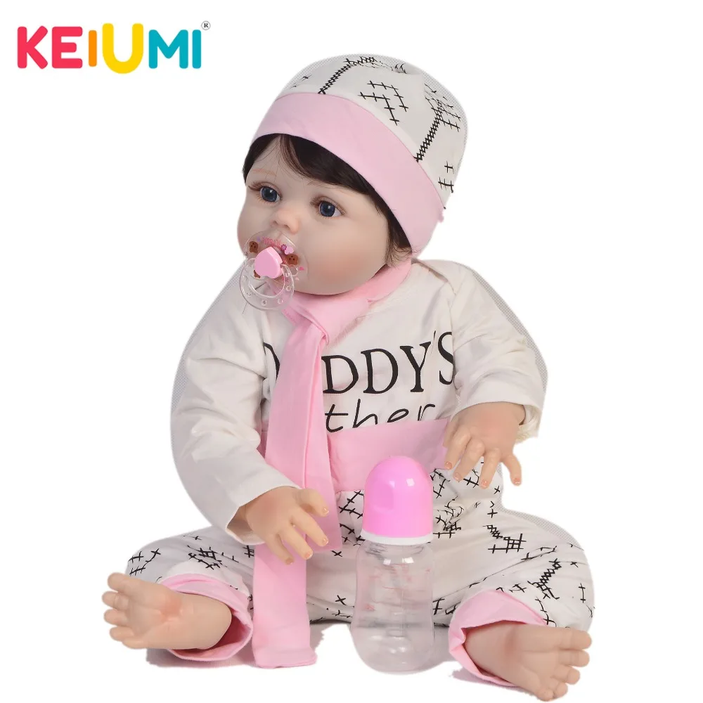 Реалистичная кукла реборн KEIUMI 57 см полностью силиконовые куклы-реборн ручной