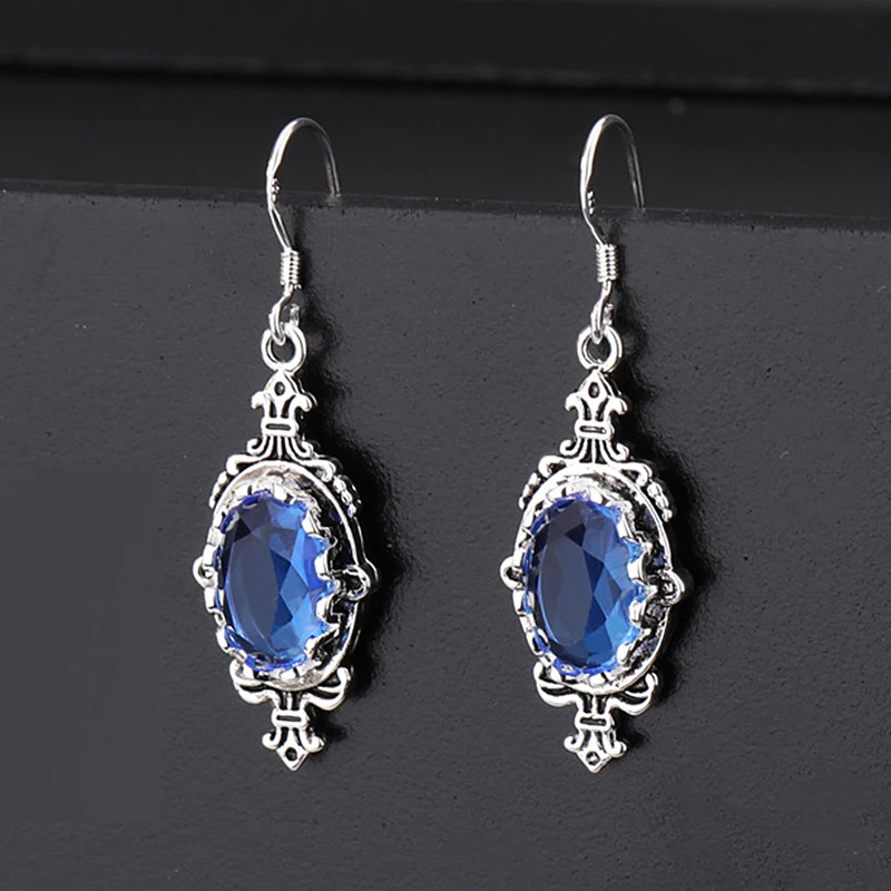 

PANSYSEN Original 2019 New Sea Blue Topaz Drop Earrings Genunie 925 silver Jewelry Earrings Women Engagement Party Gift