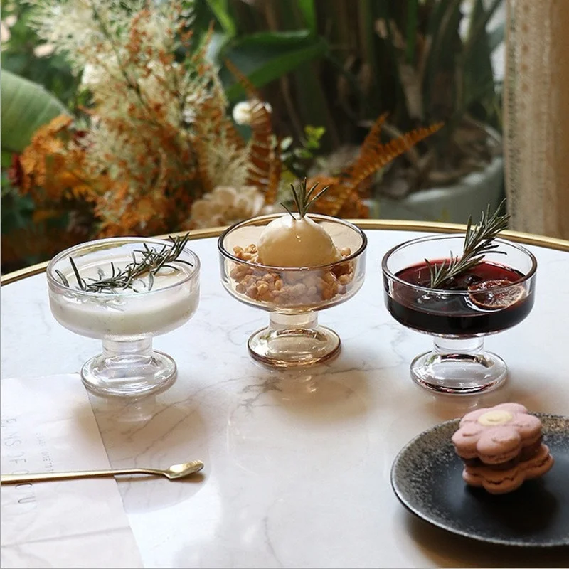 Хит продаж креативная десертная чашка для мороженого с высокой основой