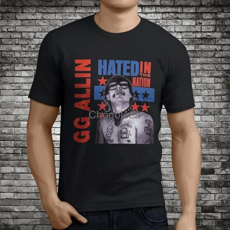 Новинка мужской круглый вырез короткий рукав новый Gg Allin Hated | Мужская одежда