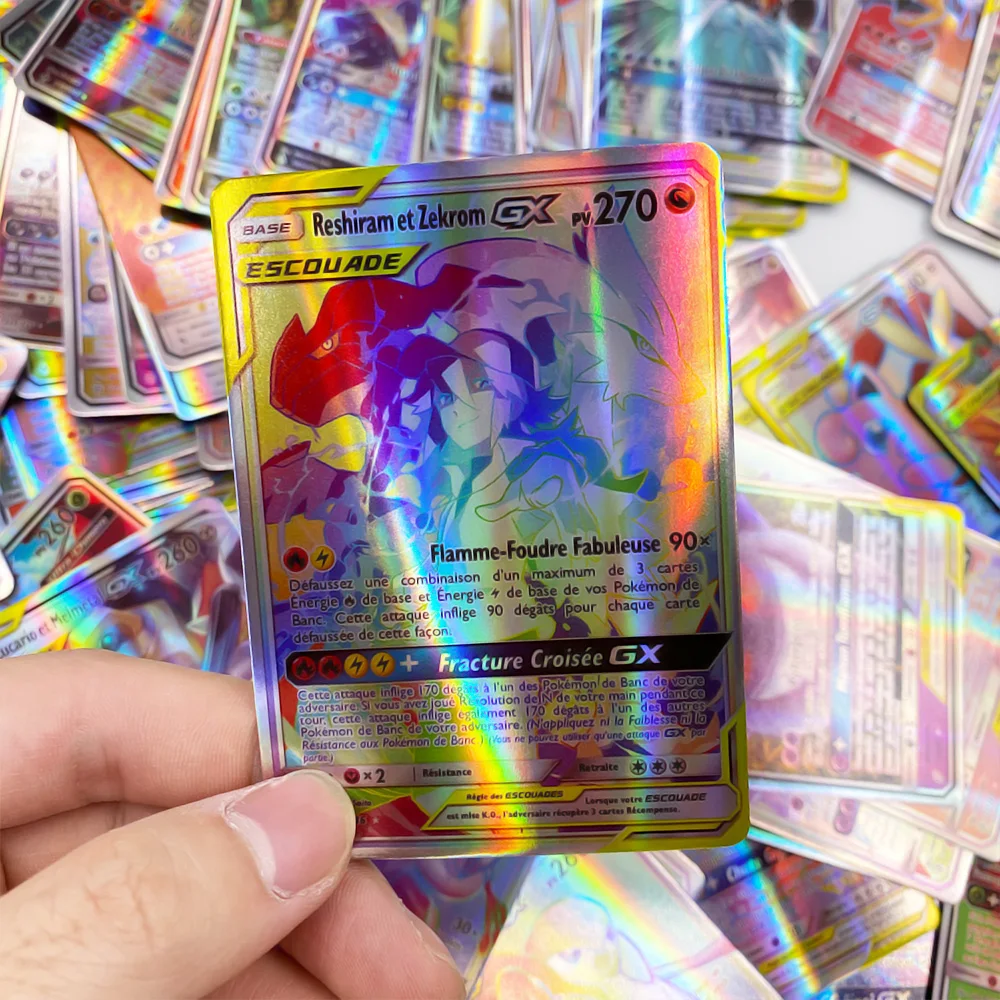 

50-300Pcs French Pokemon Card 100 Tag Team 200 V MAX and 300GX English for Shining Battle Carte Card Game For Children Toy