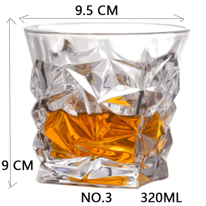 NO.3 320ML Shot Whiskey Crystal Glass Party Wedding Wine Liquor Glass Coffee Tea Cup for Beer Spirits Funny Glasses European Creative Gifts - Цвет: NO.3 320ML