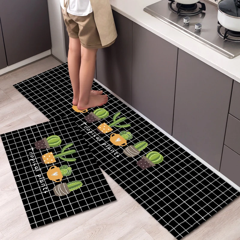 

Fashionable Simple Nordic Style Kitchen Floor Mat Household Carpet Long Strip Door Mat Modern Home Decor