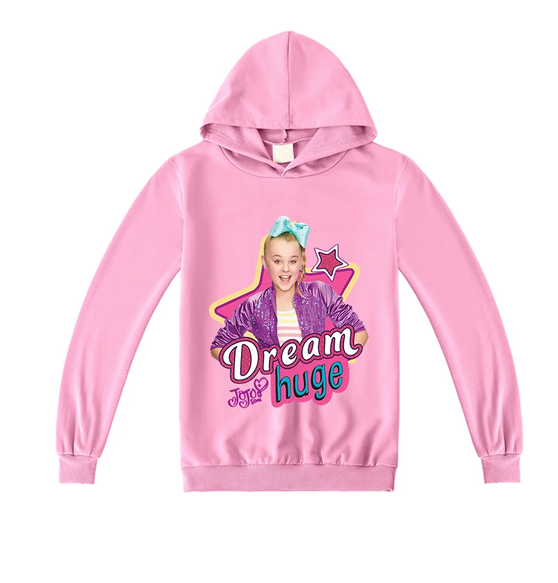 Весна-осень 100% хлопок толстовка с капюшоном для детей Jojo Siwa свитер маленьких