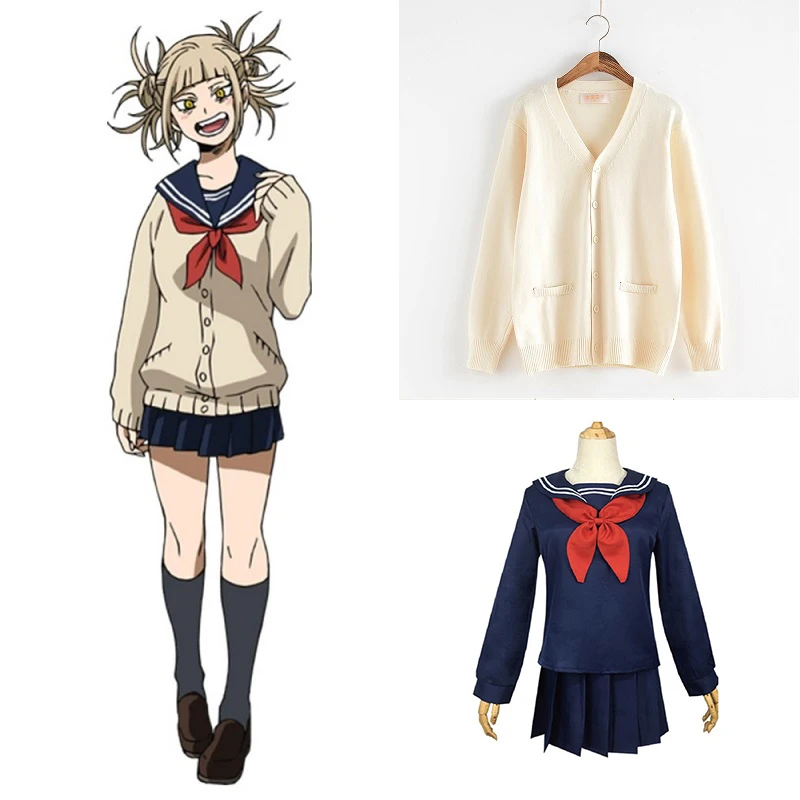 

My Hero Academia Cosplay Costume Anime Cosplay Boku no Hero Academia Himiko Toga JK Uniform Women Sailor Suits with Sweaters