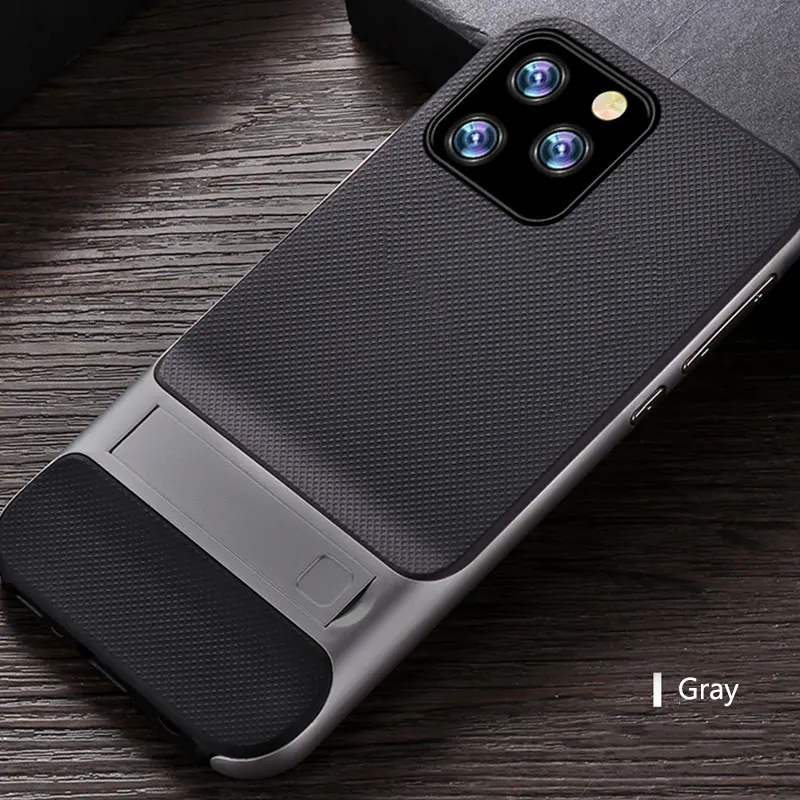 Gray Чехол для телефона для iPhone 11 Pro Чехол Мягкий Силиконовый противоударный чехол для iPhone 11 Pro Max X XR XS чехол 6s 7 8 plus защита от падения - Цвет: Gray