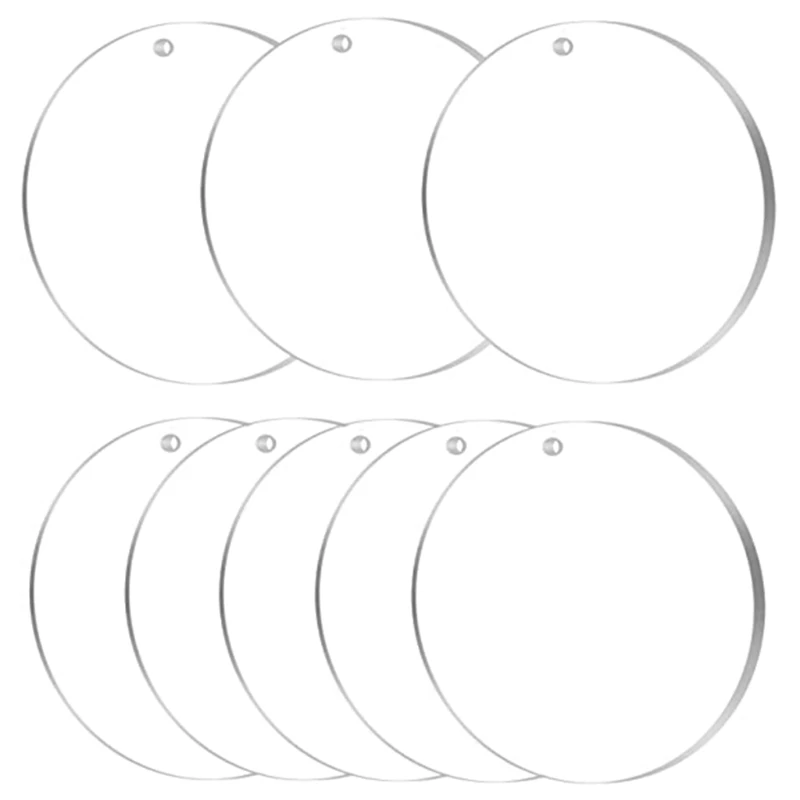 

100 Pieces 3 Inch Clear Acrylic Keychains Blanks with Hole Durable Acrylic Disc