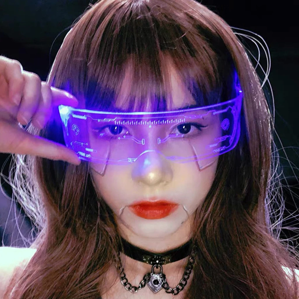 Светодиодный козырек DJ очки красочные светящиеся для бара KTV Рождество фестиваль