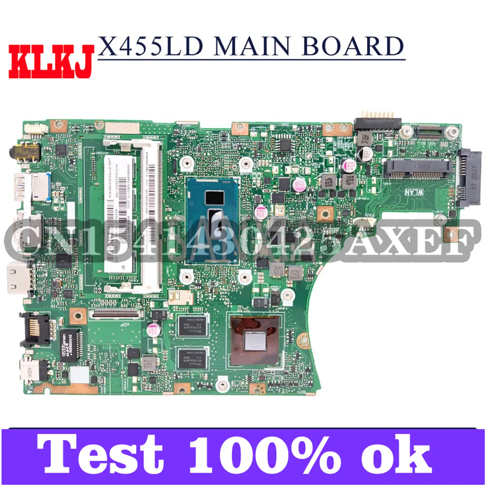 

KLKJ X455LD Laptop Motherboard For ASUS X455LNB X455LD X455LJ Y483L W419L W409L Original Mainboard 4GB-RAM I7-5500U GT840M LVDS