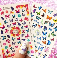 1 sheet nail sticker butterfly design nails manicure back glue decal decorations nail sticker for nails tips beauty hl100 107