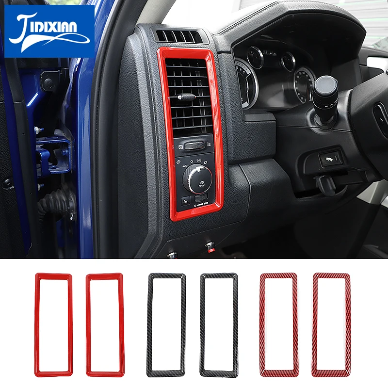 

JIDIXIAN Автомобильная центральная консоль с обеих сторон вентиляционное отверстие украшения крышки наклейки для Dodge RAM 2010-2017 аксессуары для ин...